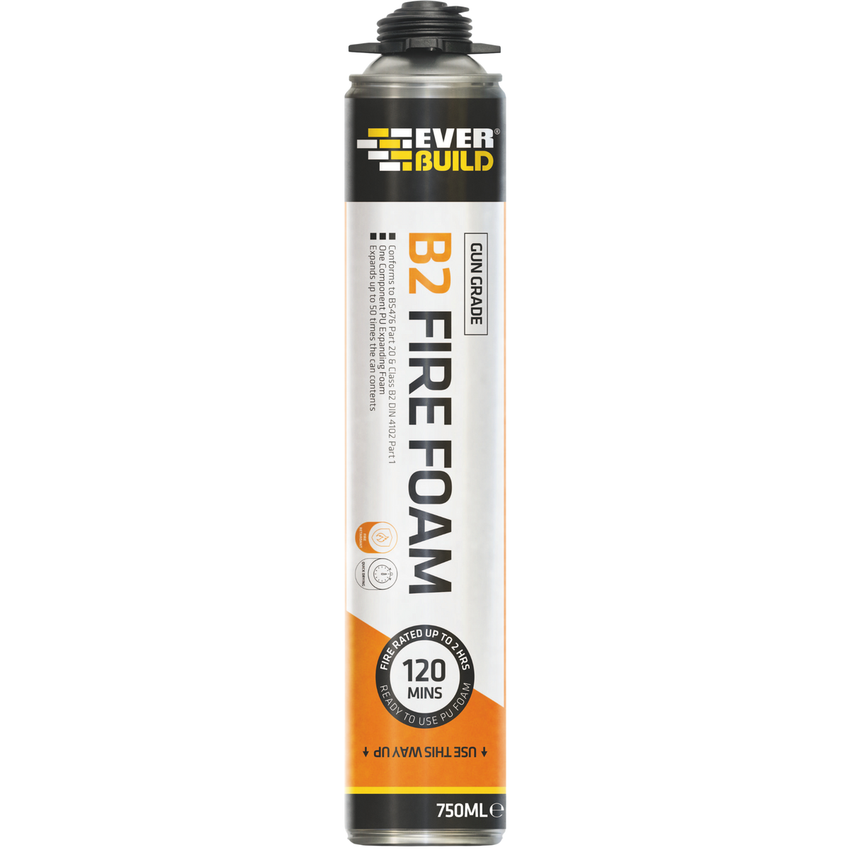 Everbuild Fire Foam B2 Fire Rated Expanding Foam – Gun grade / 750ml