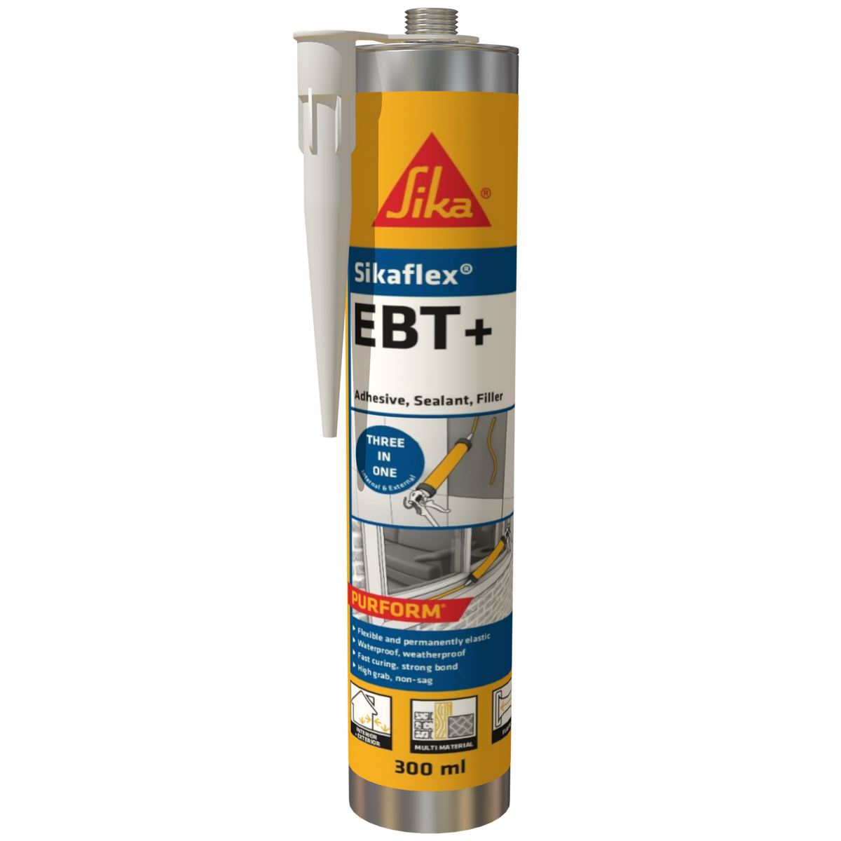 Sikaflex EBT+ Polyurethane Adhesive, Sealant & Filler – White / 300ml