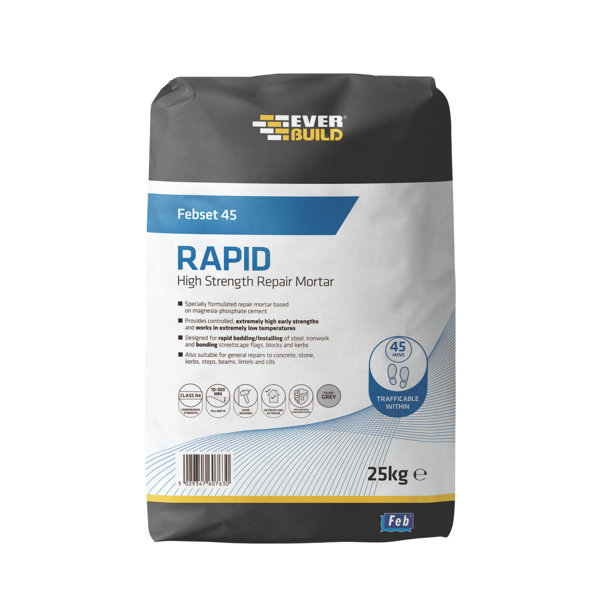 Feb Febset 45 Rapid High Strength Repair Mortar – Grey / 25kg