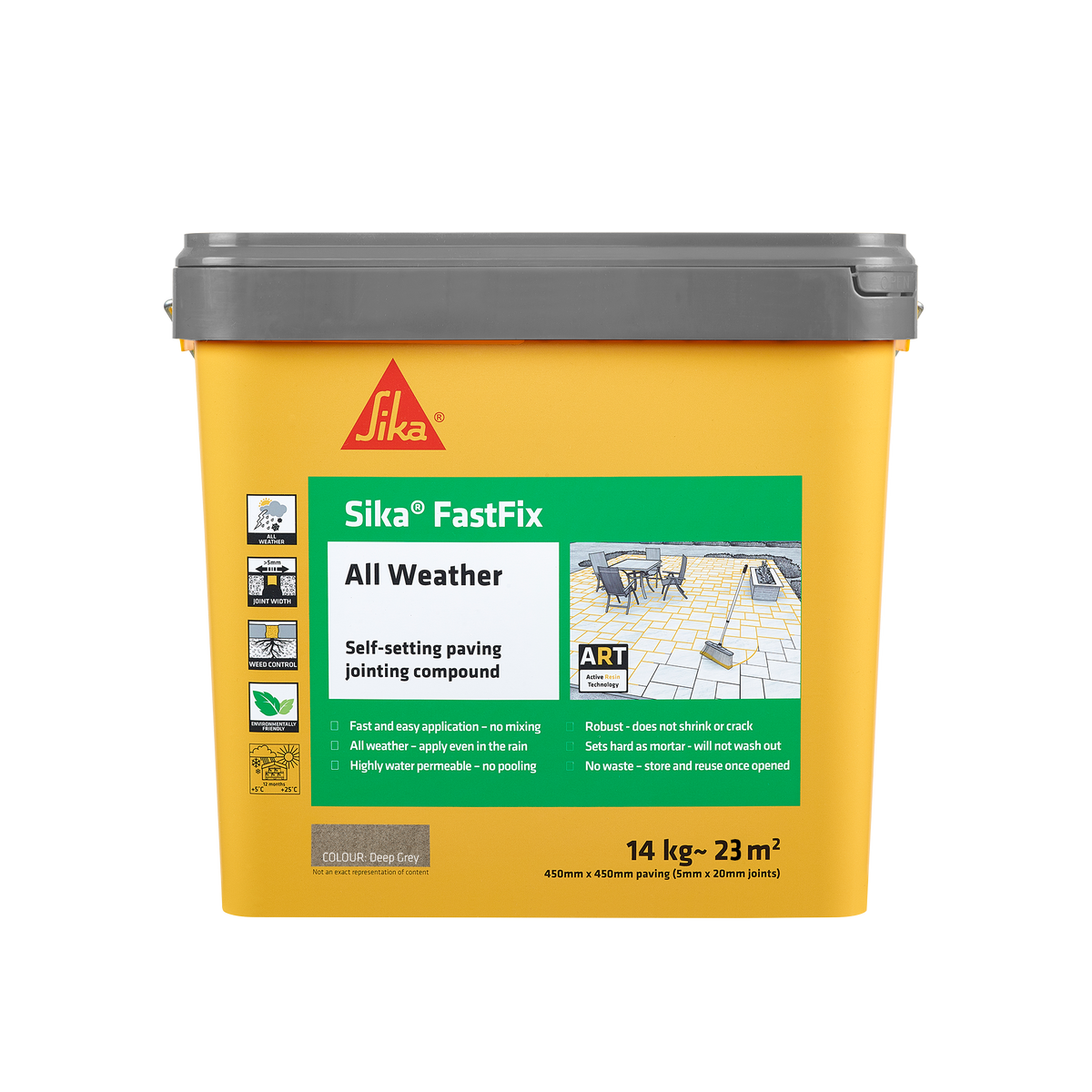 Sika FastFix All Weather Paving Jointing Compound – Deep Grey / 14kg