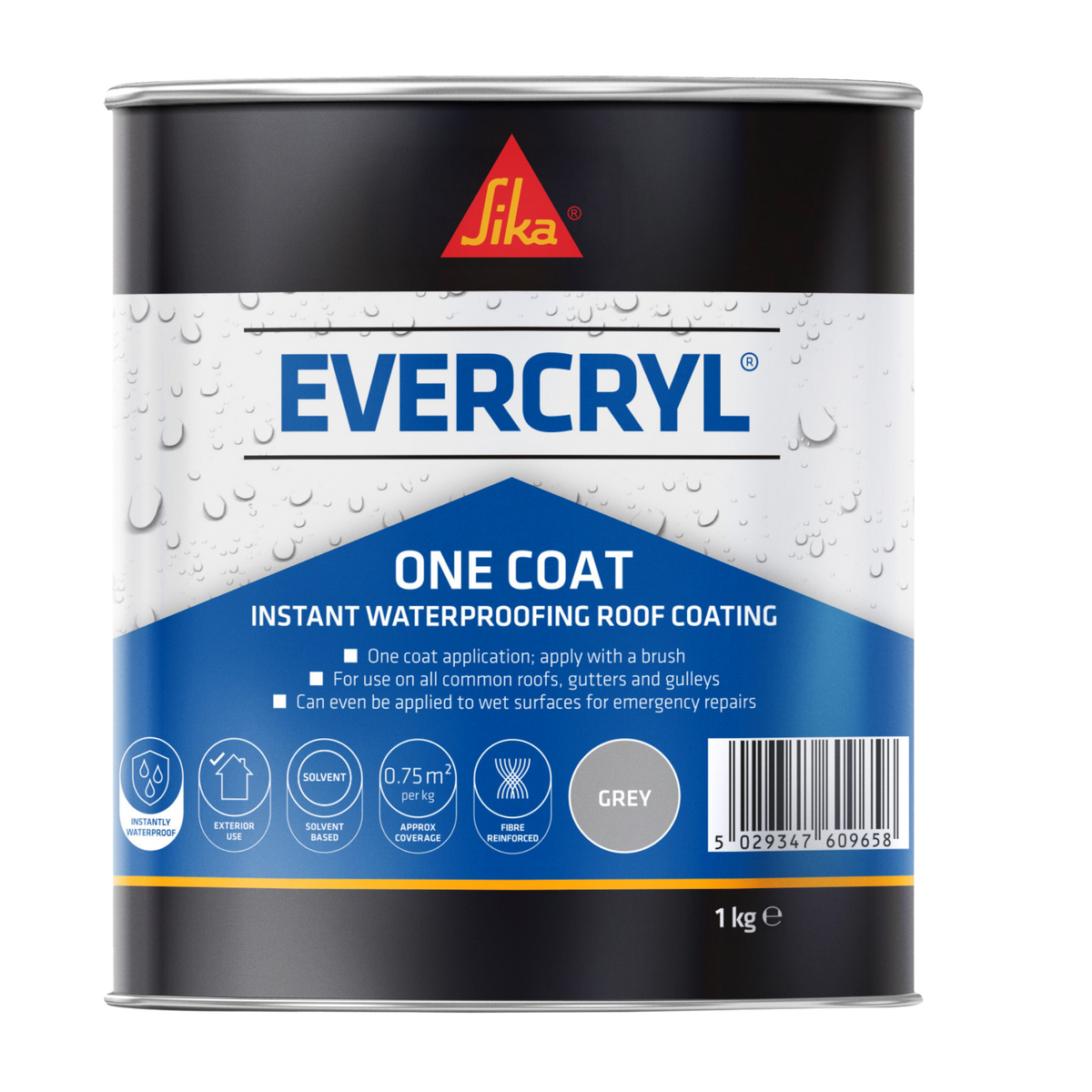 Sika Evercryl One Coat Roof Repair – Grey / 1kg