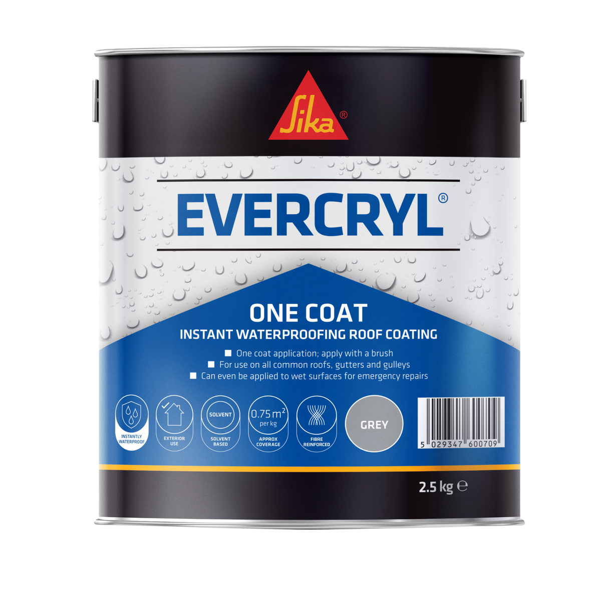Sika Evercryl One Coat Roof Repair – Grey / 2.5kg