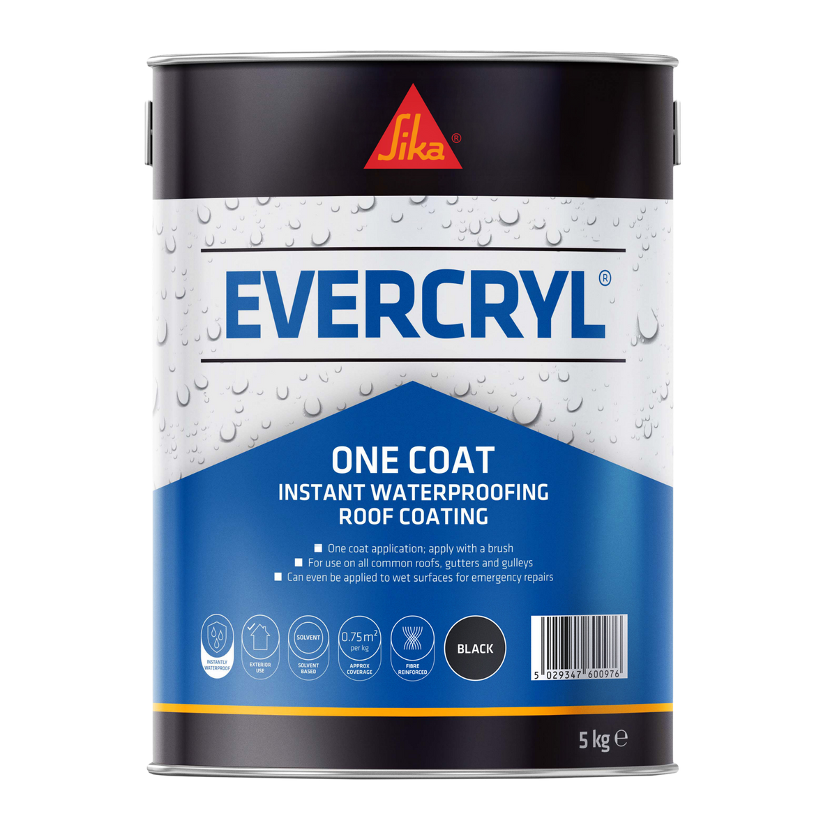 Sika Evercryl One Coat Roof Repair – Black / 5kg
