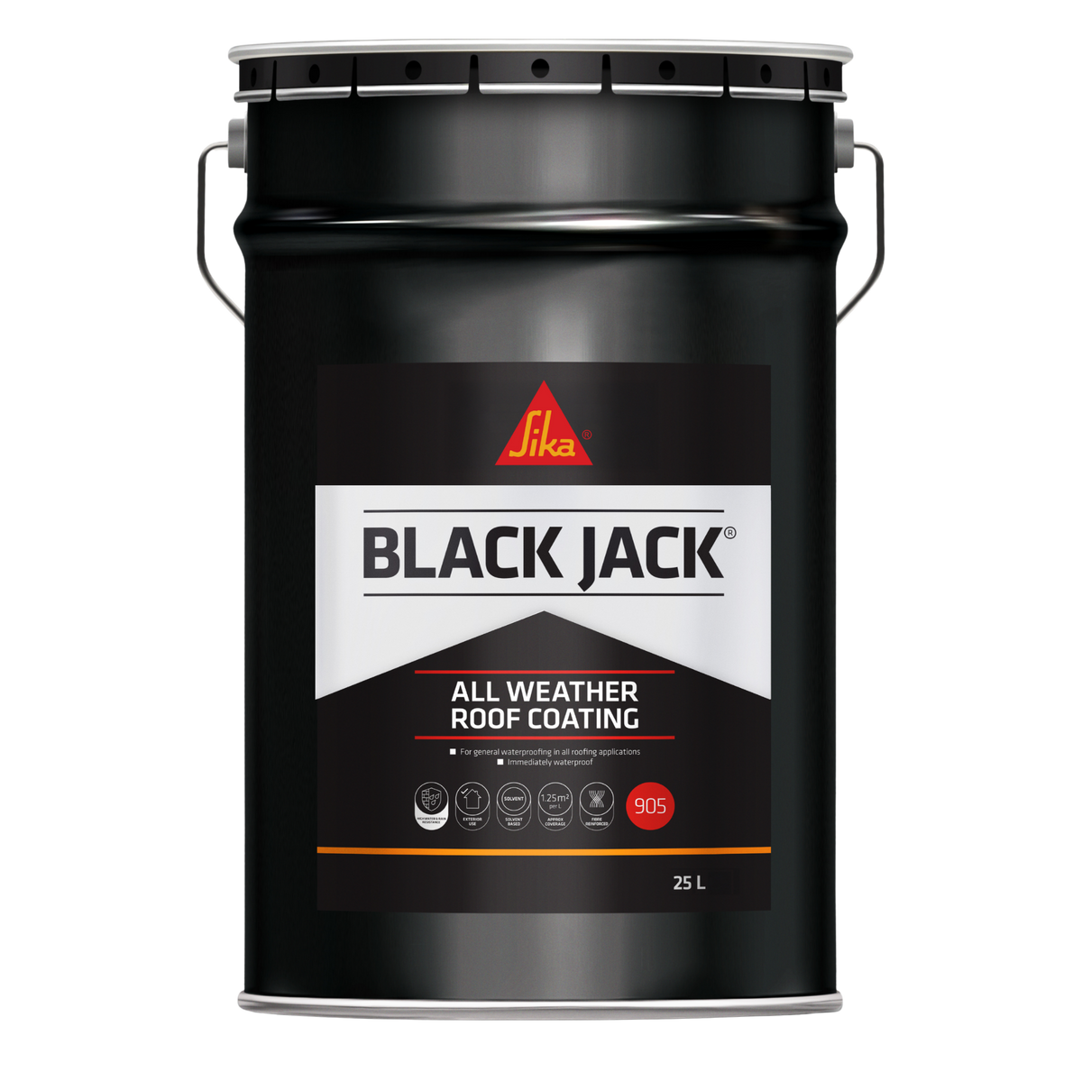 Sika Black Jack 905 All Weather Roof Coating – Black / 25L