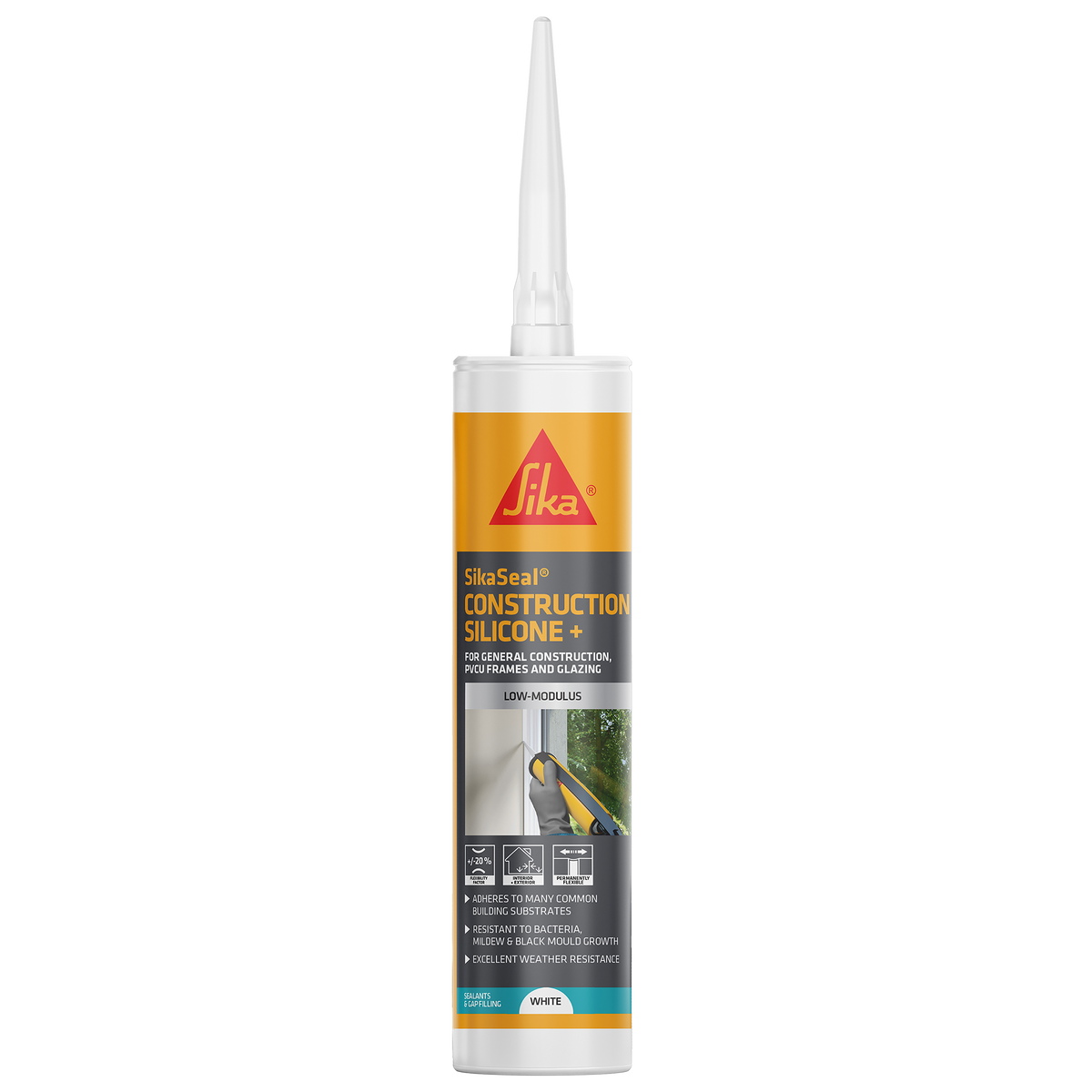 SikaSeal Construction Silicone+ – White / 295ml
