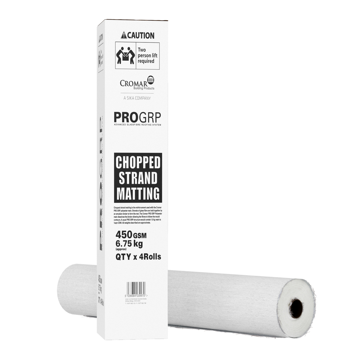 Cromar ProGRP Fibreglass Matting – 450g / 1m x 36m