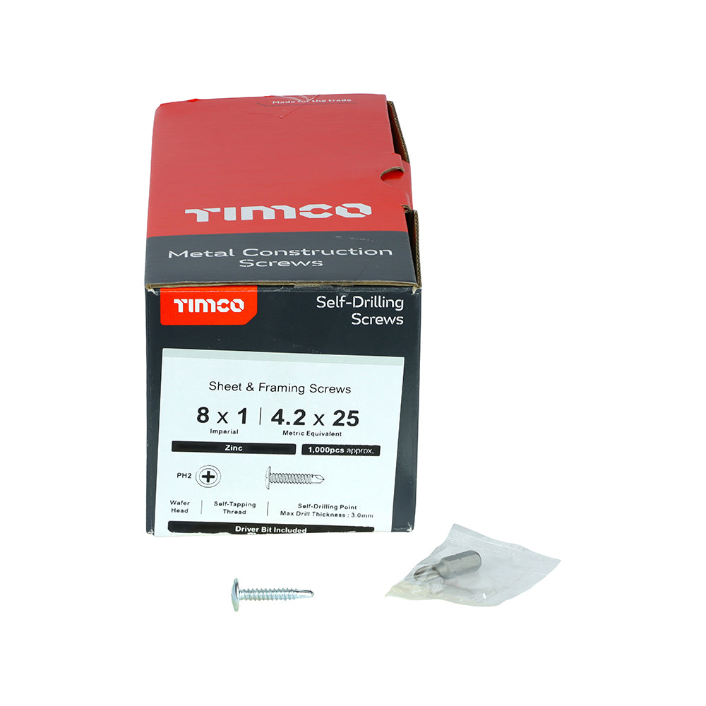 TIMCO Wafer Screw PH2 S/DRILL Zinc