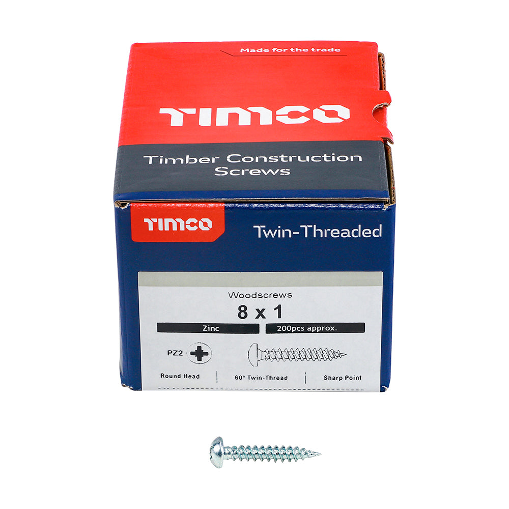TIMCO Twin Woodscrew PZ2 RND Zinc