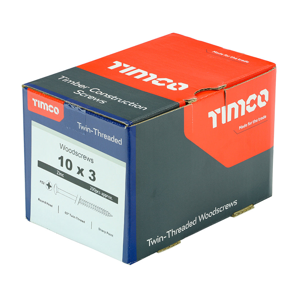TIMCO Twin Woodscrew PZ2 RND Zinc