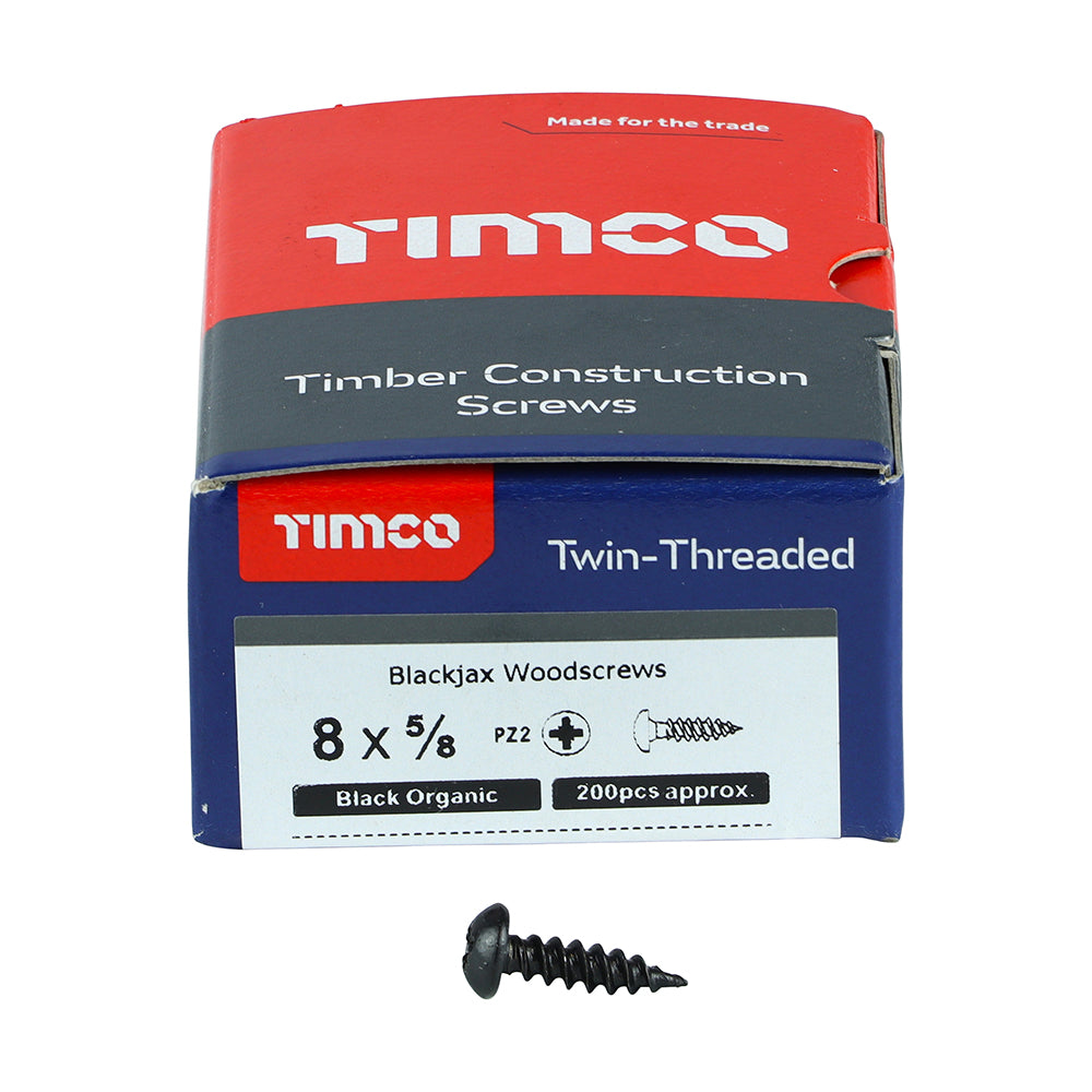 TIMCO Blackjax Screw PZ2 RND Black