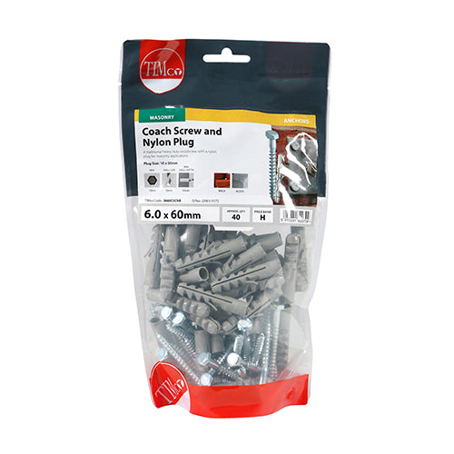 TIMCO Coach Screw & Nylon Plugs