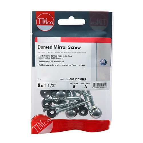 TIMCO Mirror Screw Dome - Chrome