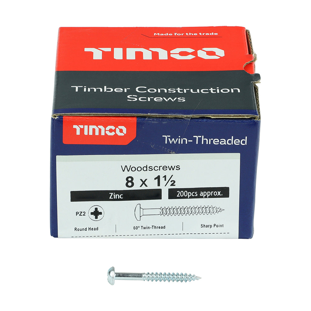 TIMCO Twin Woodscrew PZ2 RND Zinc