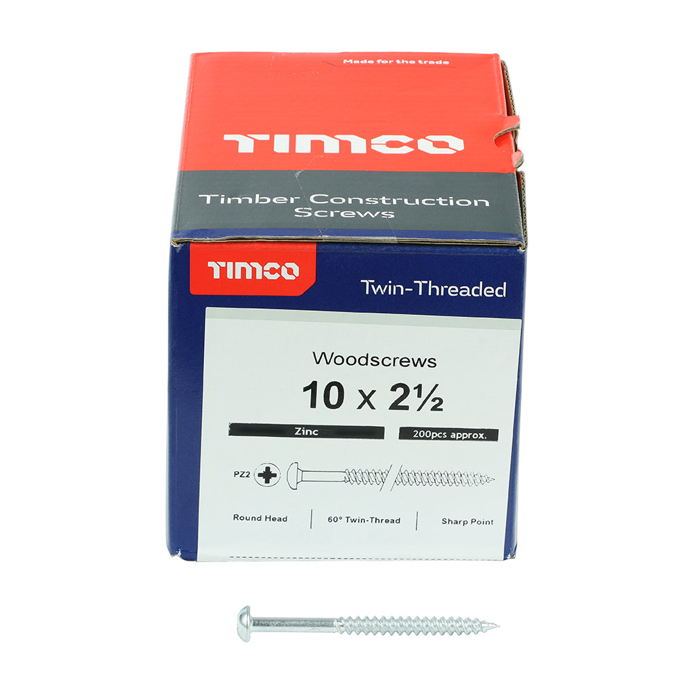TIMCO Twin Woodscrew PZ2 RND Zinc