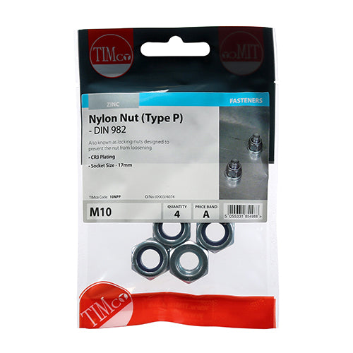 TIMCO Nylon Nut Type P DIN 982 BZP