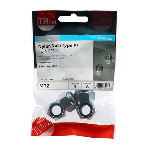 TIMCO Nylon Nut Type P DIN 982 BZP