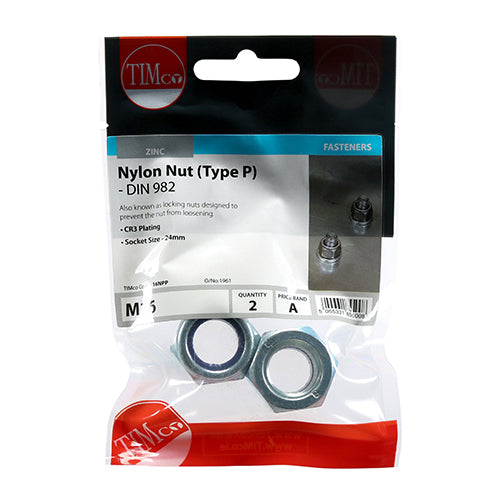 TIMCO Nylon Nut Type P DIN 982 BZP