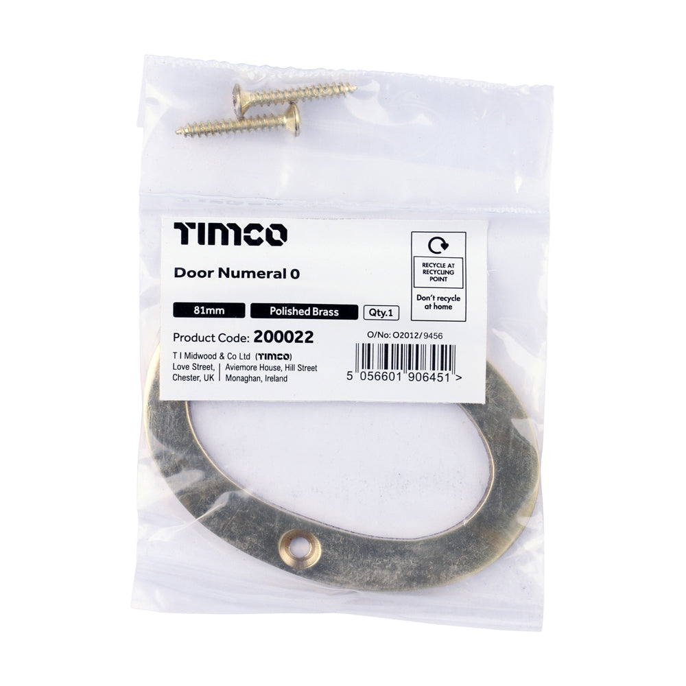 TIMCO Door Numeral 0