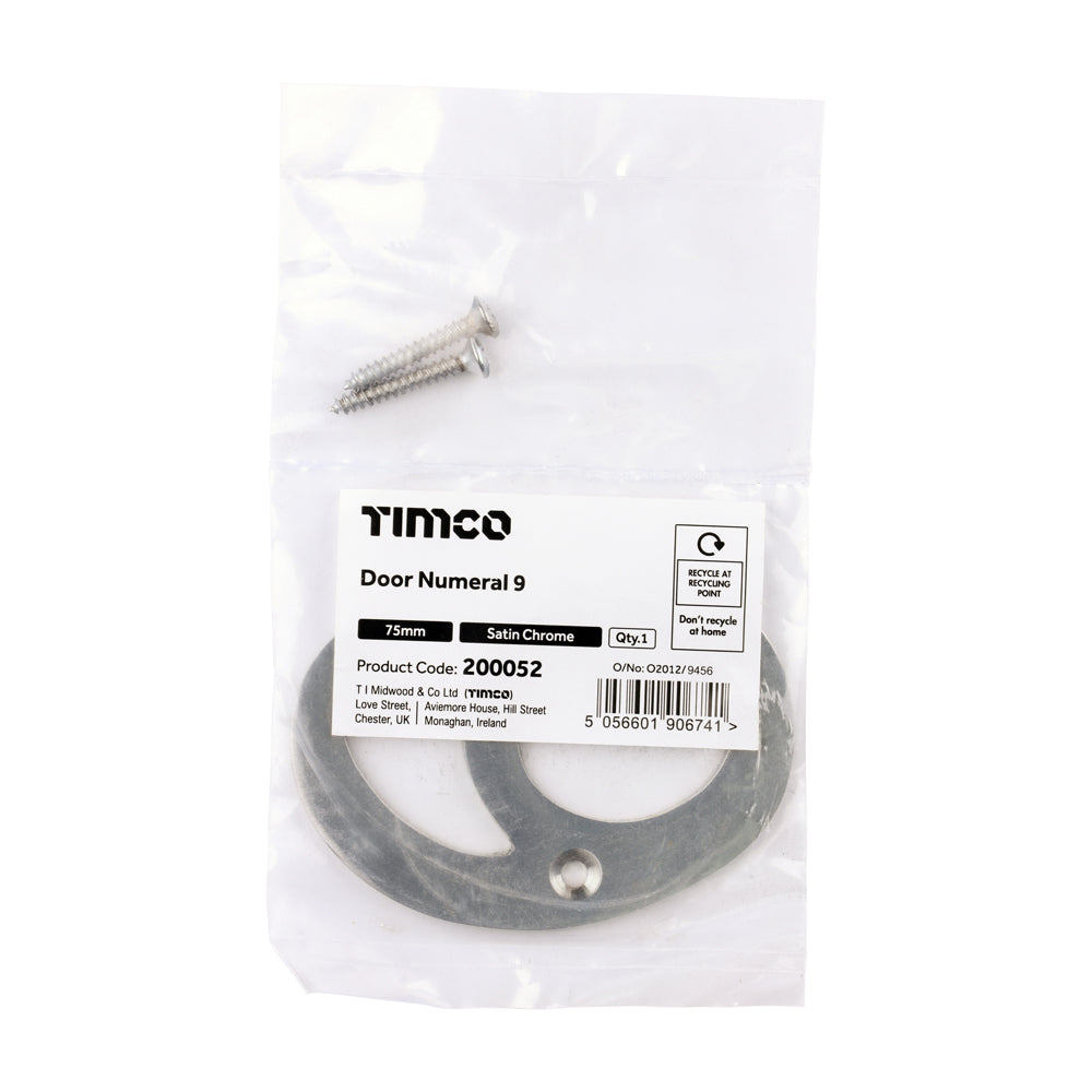 TIMCO Door Numeral 9