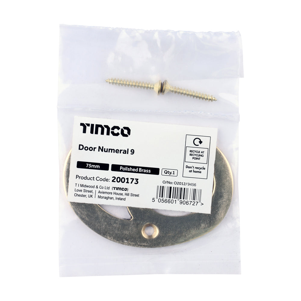 TIMCO Door Numeral 9