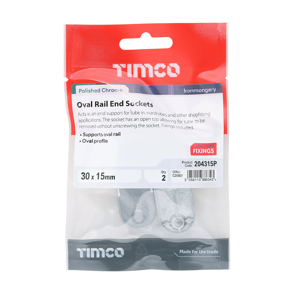 TIMCO Oval End Socket P/Chrome