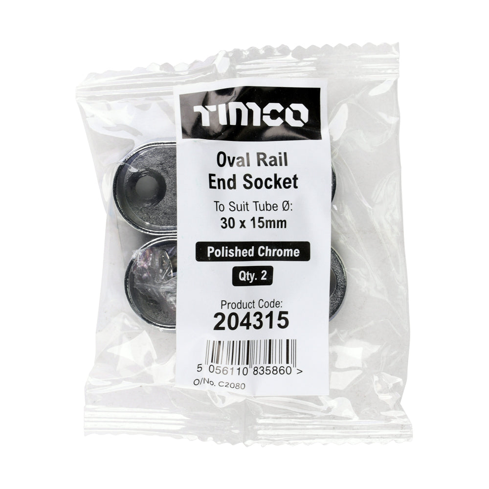 TIMCO Oval End Socket P/Chrome