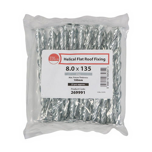 TIMCO Helical Flat Roof Fixing Zinc