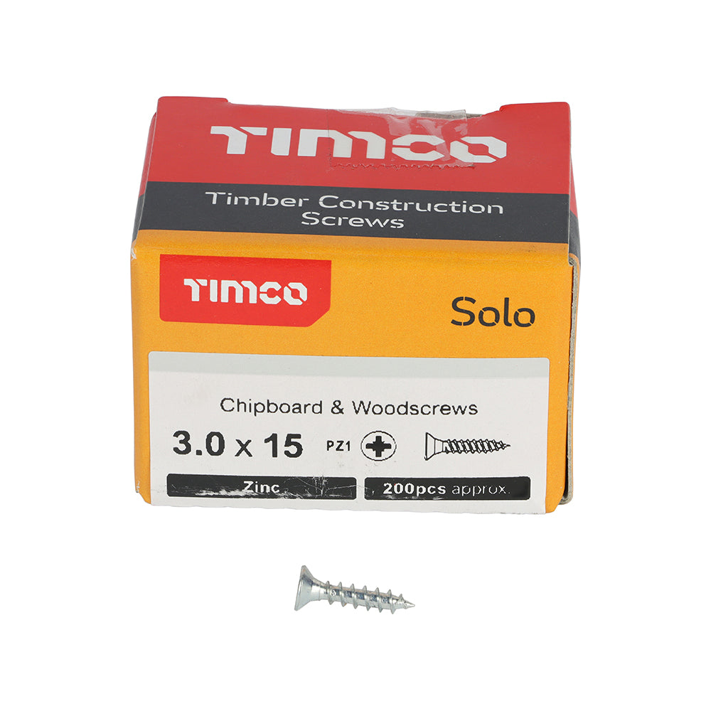 TIMCO Solo Woodscrew PZ1 CSK