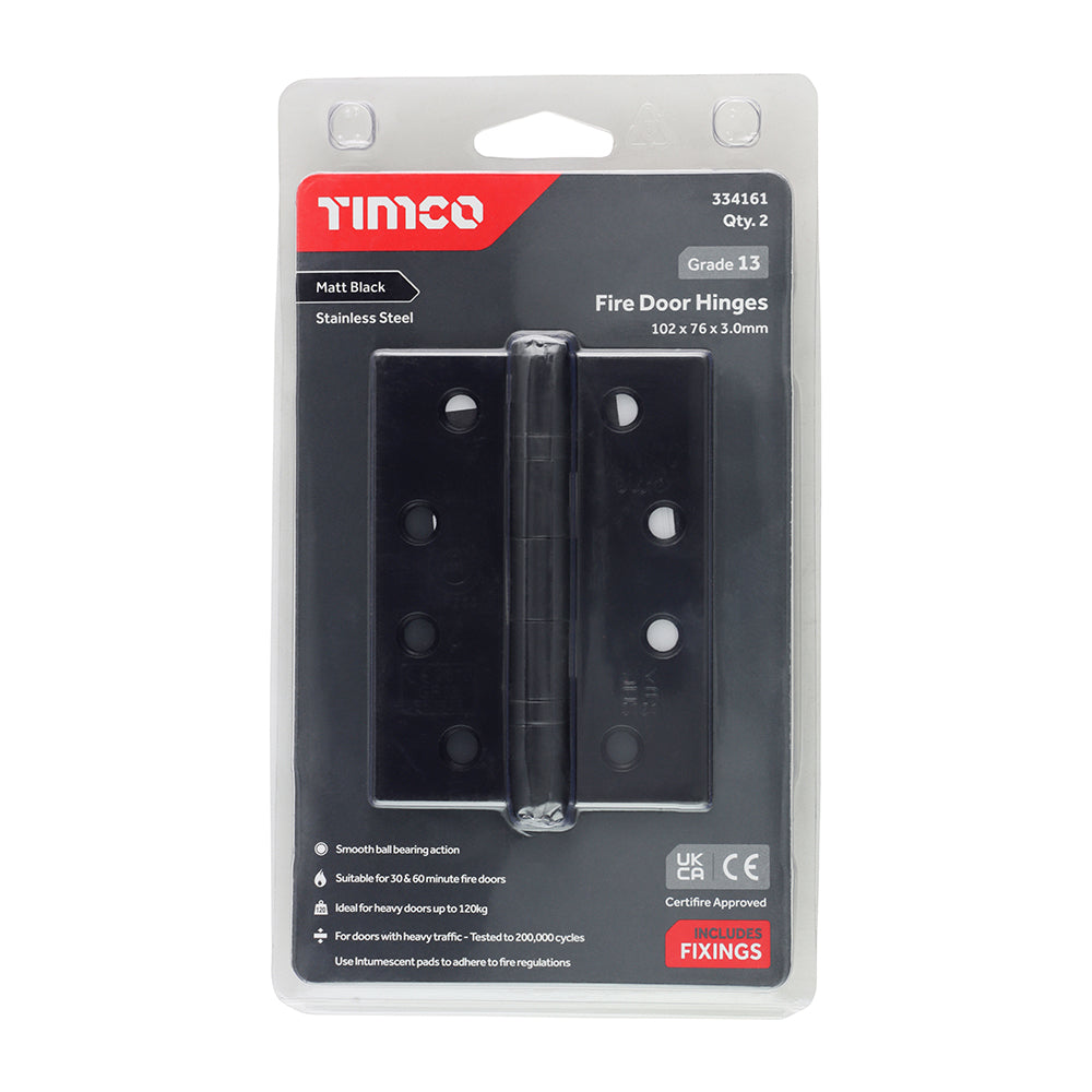 TIMCO 13 Fire Door Hinge Matt BLK SS
