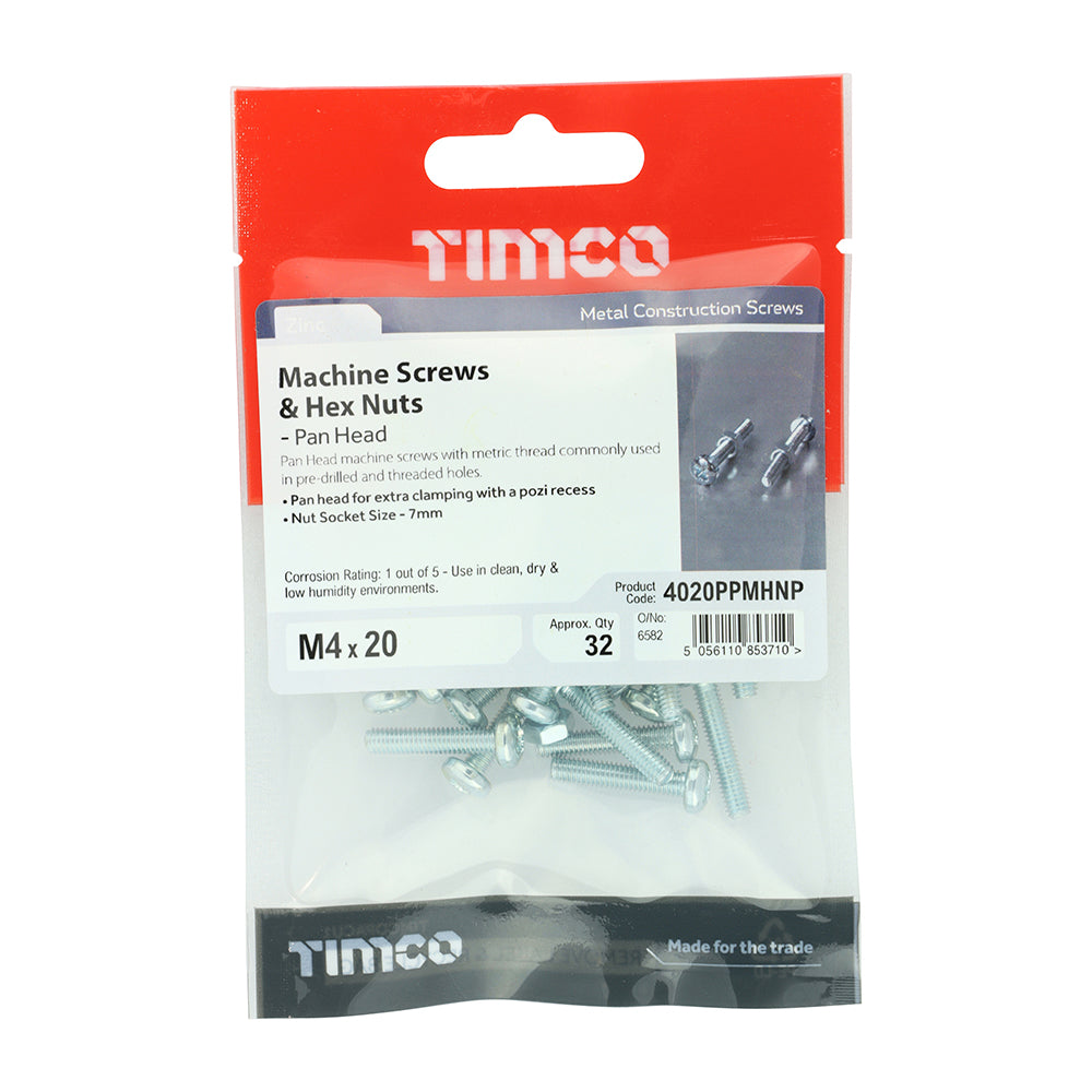 TIMCO Machine Screw & Nut PAN - BZP