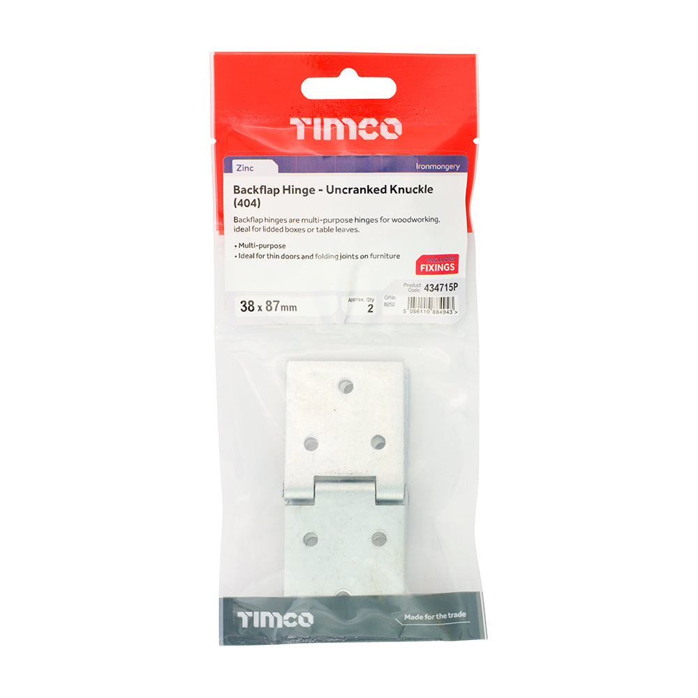 TIMCO Backflap Hinge U/C ZINC