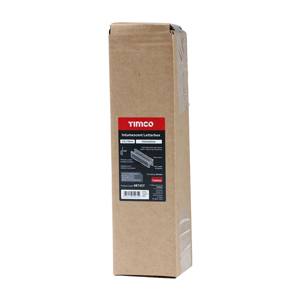 TIMCO Intumescent Letterbox SILV BLK