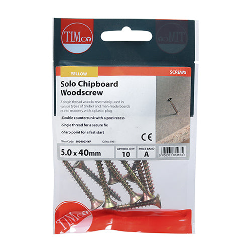 TIMCO Solo Woodscrew PZ2 CSK