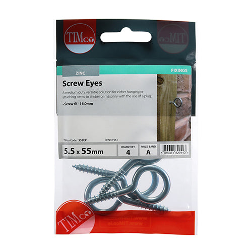 TIMCO Screw Eyes - BZP