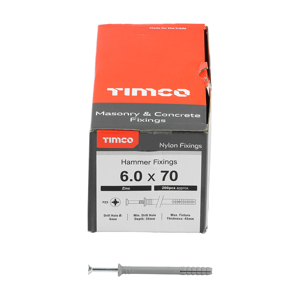 TIMCO Nylon Hammer Fixing - BZP
