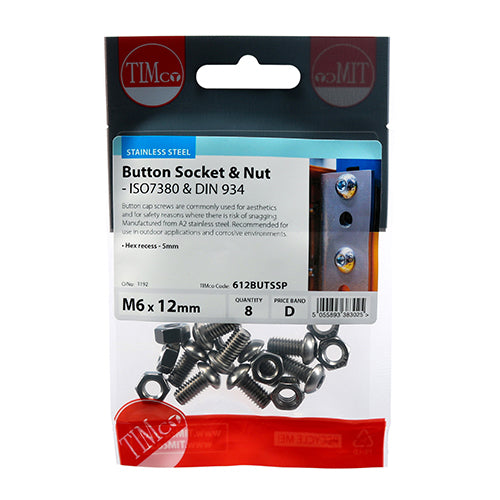 TIMCO Button Socket & Nut - A2 SS