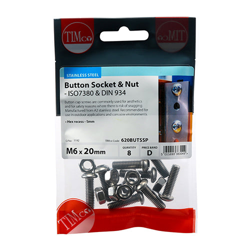 TIMCO Button Socket & Nut - A2 SS