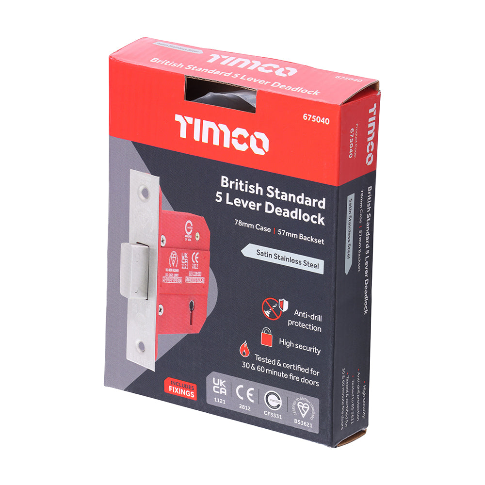 TIMCO 5 Lever BS CE Deadlock SS Sat.