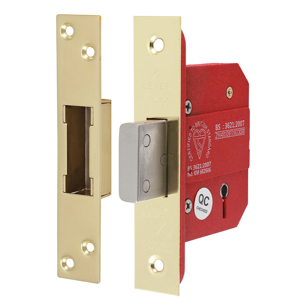 TIMCO 5 Lever BS CE Deadlock E.Brass