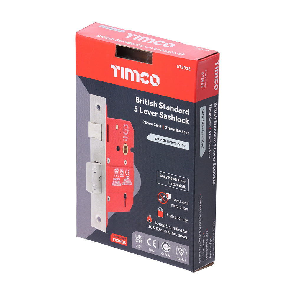 TIMCO 5 Lever BS CE Sashlock SS Sat.