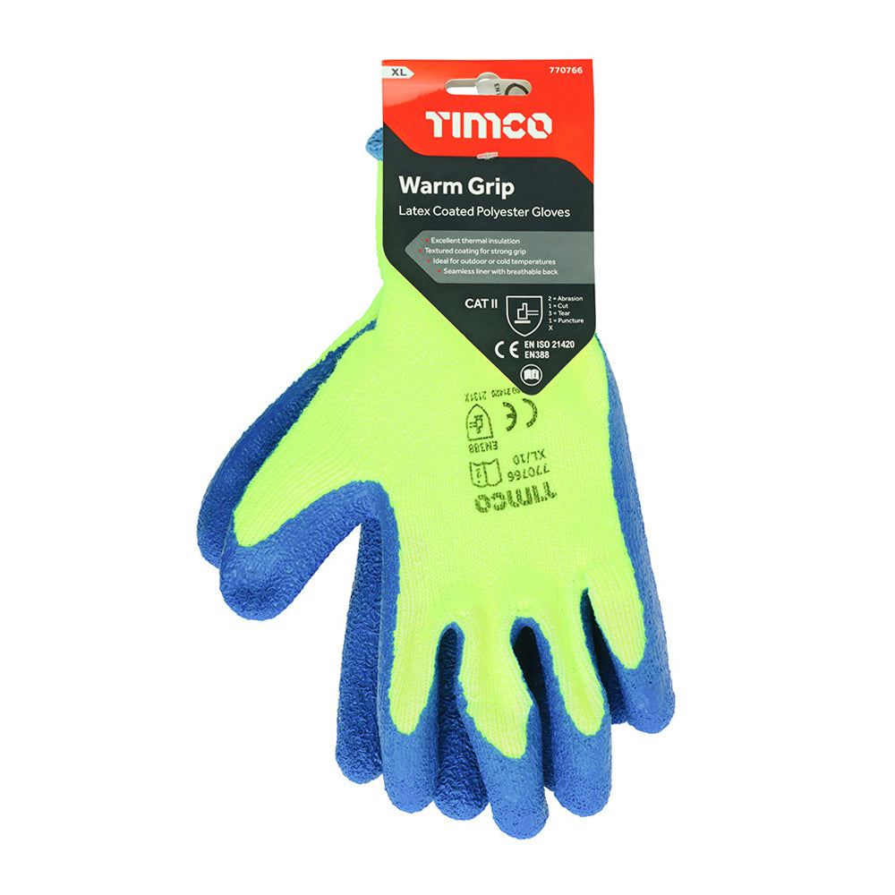 TIMCO Warm Grip Glove Latex Crinkle