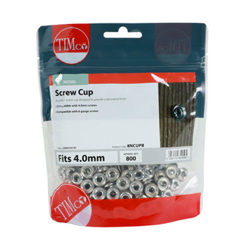 TIMCO Surface Screw Cups - Nickel