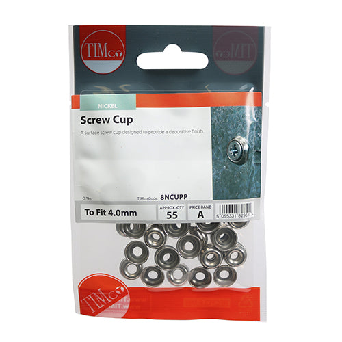 TIMCO Surface Screw Cups - Nickel