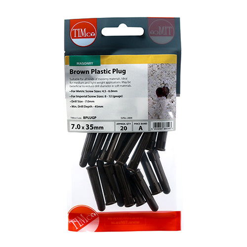 TIMCO Brown Plastic Plug