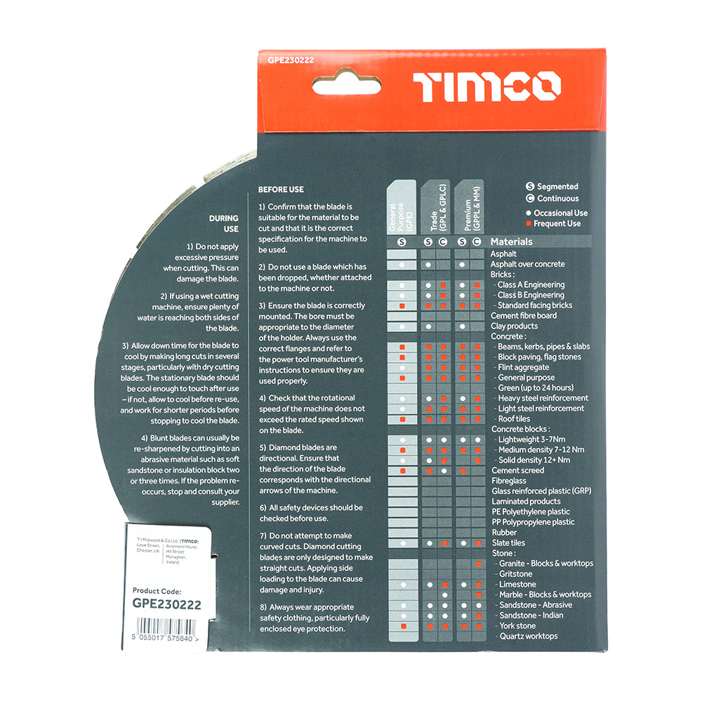 TIMCO GP Diamond Blade Seg