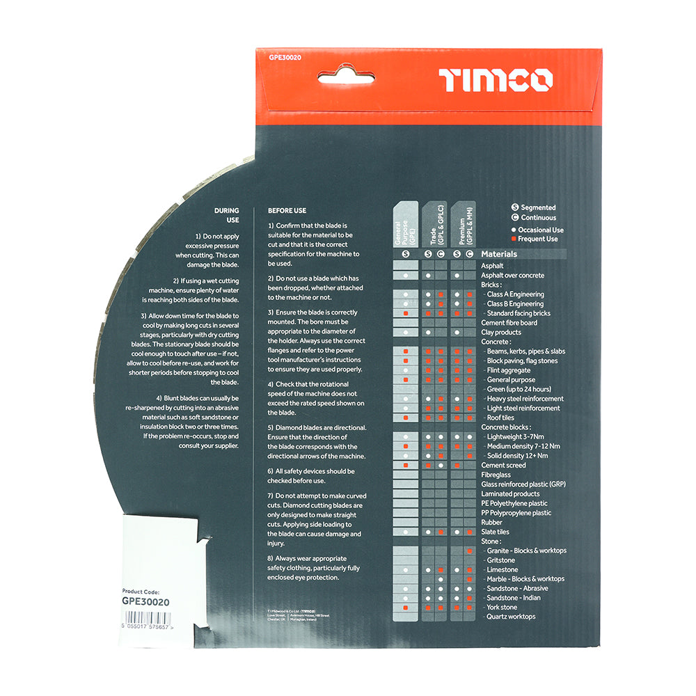 TIMCO GP Diamond Blade Seg
