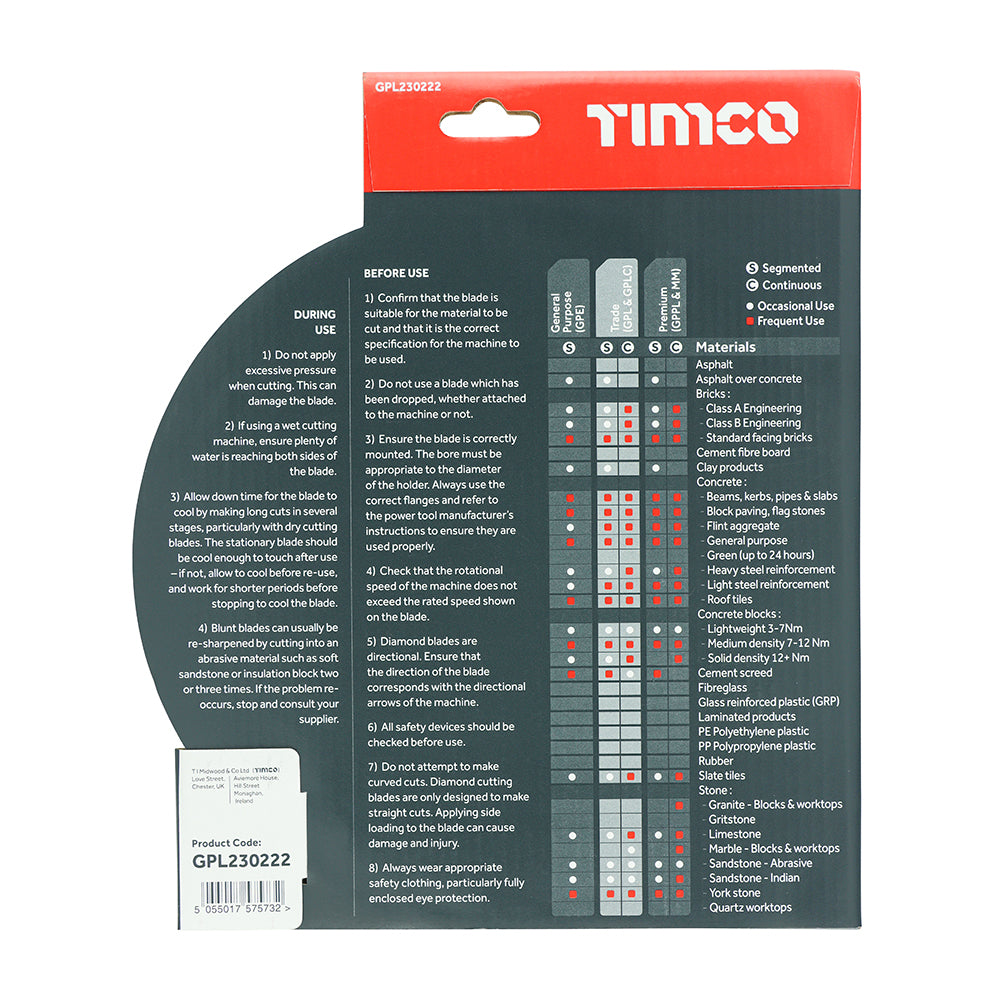 TIMCO Trade Diamond Blade Seg