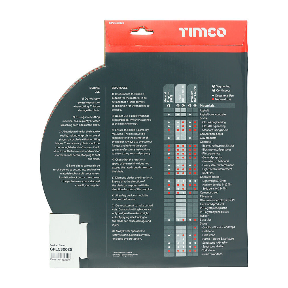TIMCO Trade Diamond Blade Cont