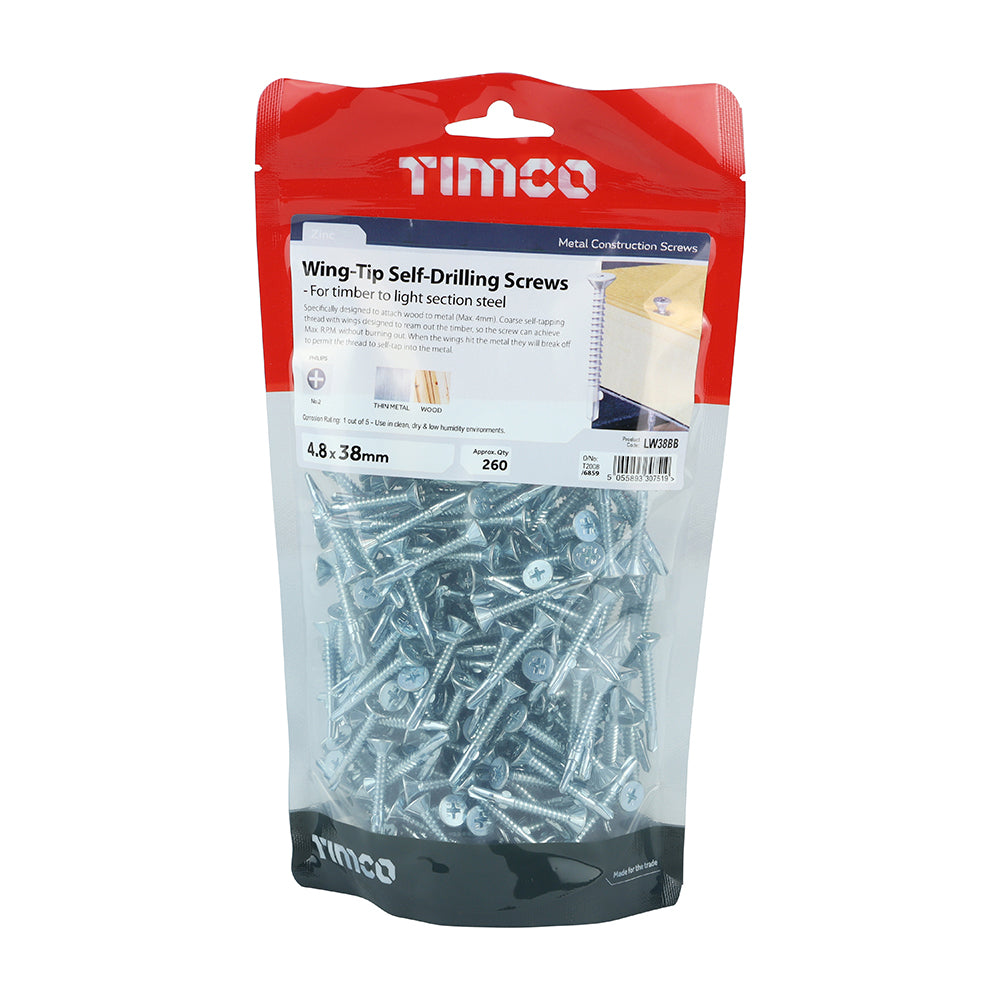 TIMCO Wing Tip No.3 S/Drill - BZP