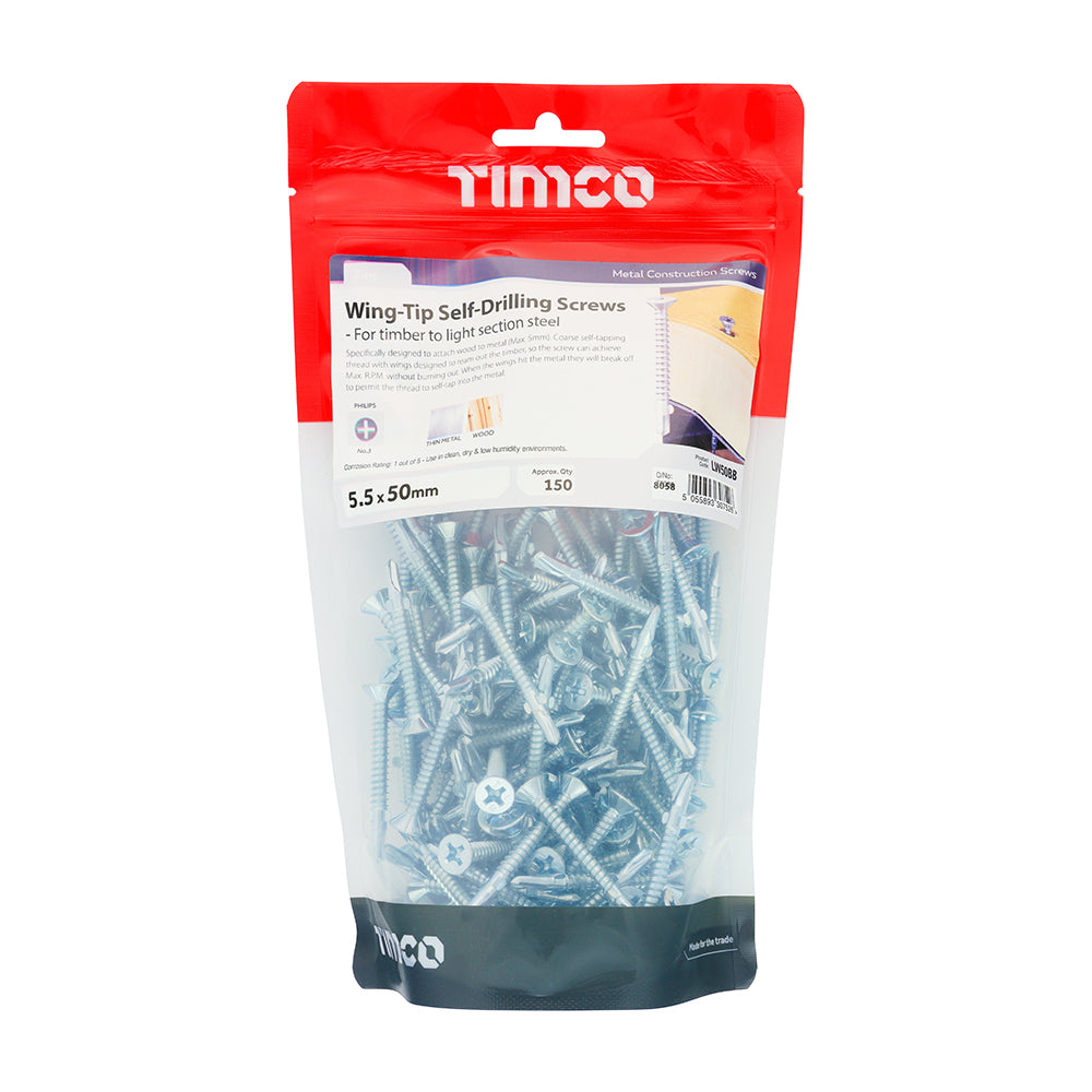 TIMCO Wing Tip No.3 S/Drill - BZP